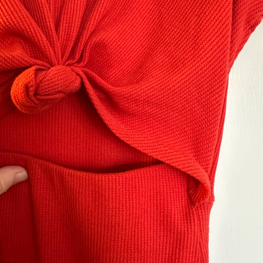 Red cutout midi dress